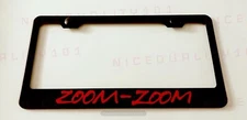 Zoom Zoom Stainless Steel Black Finished License Plate Frame Holder