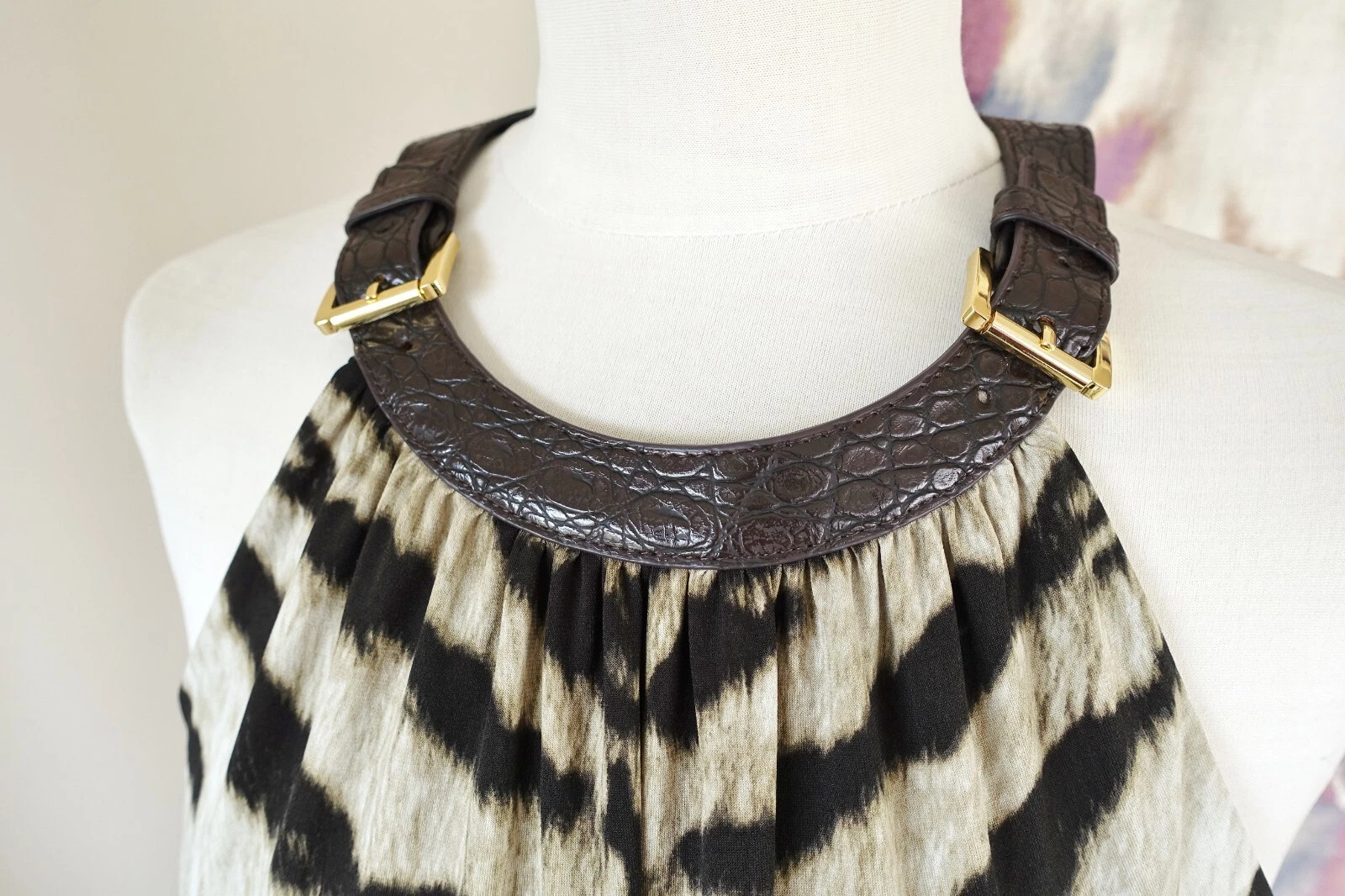 Abito a tubino MICHAEL KORS stampa animalier elasticizzato vestibilità raccolta taglia S