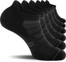 6 Pack Men's Running Ankle Socks with Cushion Low Cut Athletic Sport Tab Socks