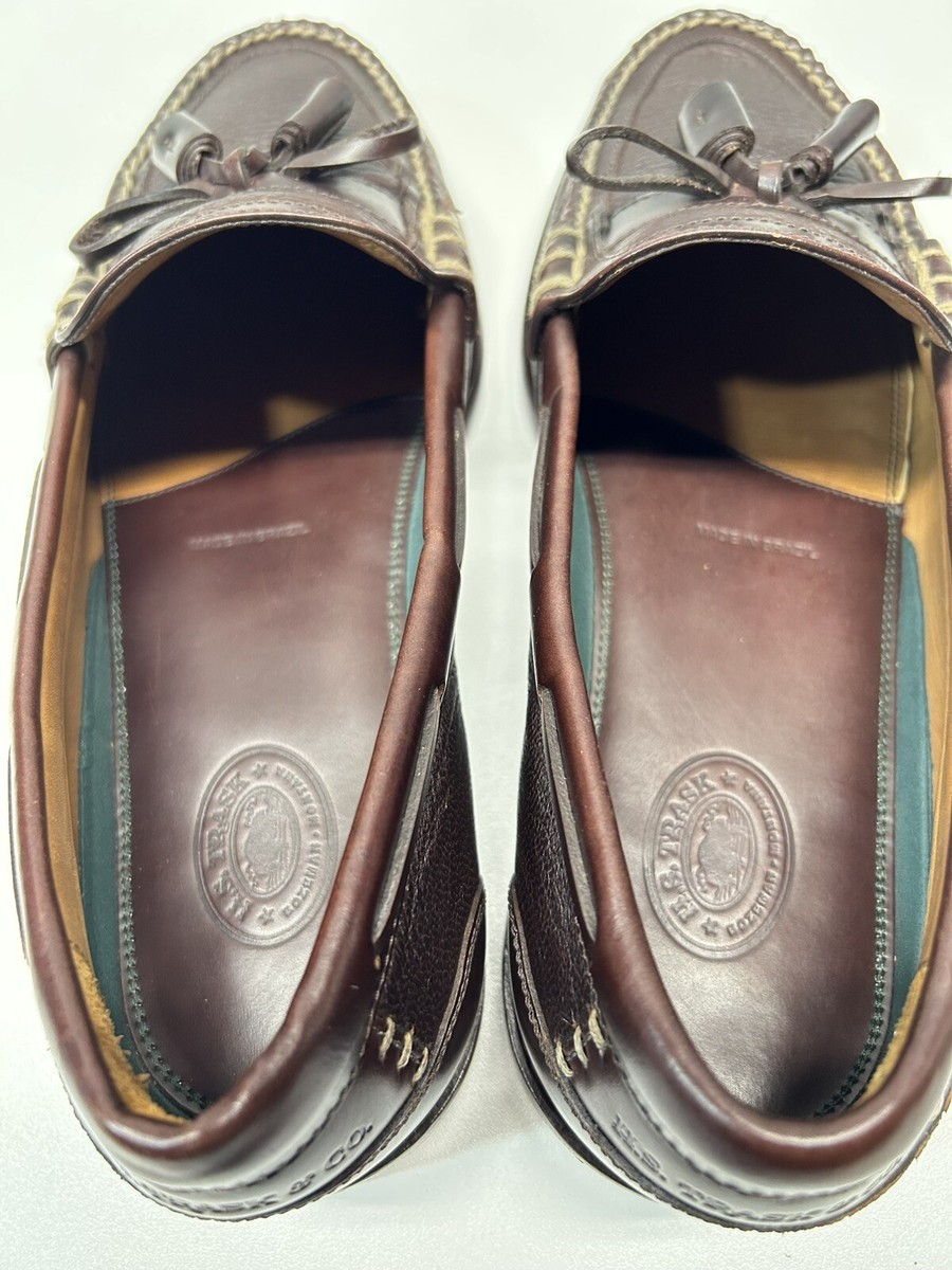 H. S. Trask Men American Bison Leather Brown Tassel Loafer  display picture 1