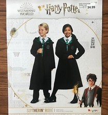 Harry Potter Slytherin Hooded Robe Halloween Costume Boy Girl Child S 4-6 