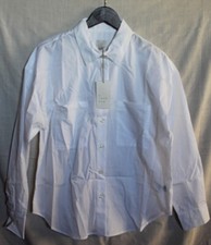 NWT Women's A New Day Button Up Collar Long Sleeve Top, Front Pockets, White, S