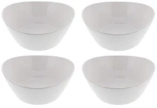 Over and Back 4-Piece ‘What a Dish’ Porcelain Serving Bowls with Diamond Pattern