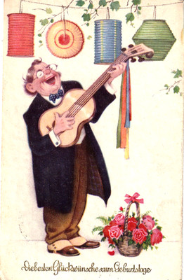 AK  1935  - Geburtstag- Der Gitarren-Spieler - Verlag : EAS  M 1892