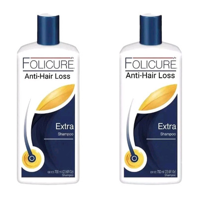 2 Pack FOLICURE EXTRA SHAMPOO CONTROL CAIDA Biotina Crece 700Ml ANTI-HAIR LOSS