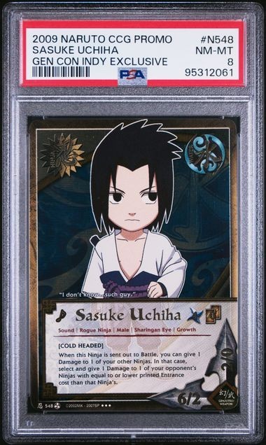 PSA 8: 2009 NARUTO Card CCG PROMO #N548 SASUKE UCHIHA GEN CON INDY EXCLUSIVE