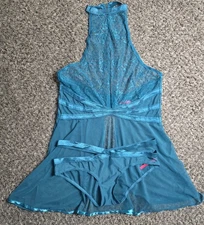Seven til Midnight Lingerie Nighty Gown Teal Halter Top Womens Plus Sz 1X 2X