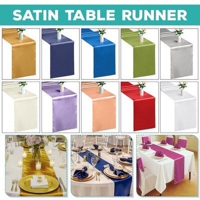 Satin Tischläufer Tuch für Hochzeit Abendessen Bankett Party Tischdecke 11'' x 180''