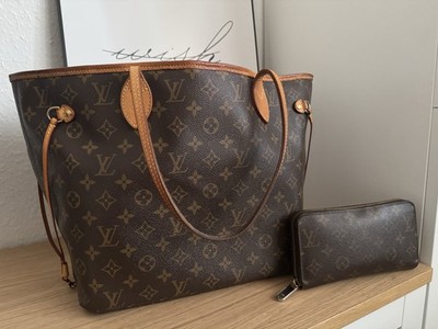 Louis Vuitton Neverfull MM Damen Tasche Original mit Zippy Geldbeutel Monogram