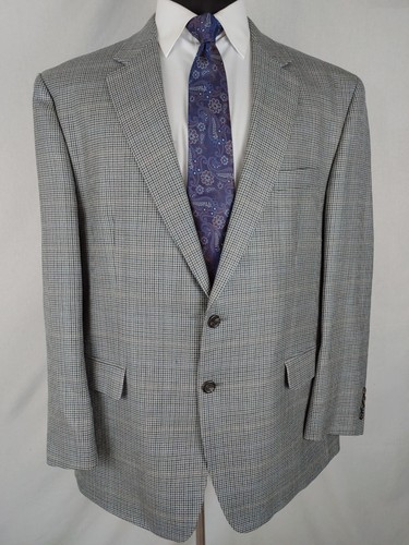 Chaqueta Blazer Chaps Ralph Lauren Para Hombres 48R Gris Lana Seda Abrigo Deportivo Pata de Gallo - Imagen 12 de 18