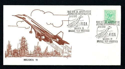D474611 Belgium Cover Concorde Belgica 1972 Aerophilately Day