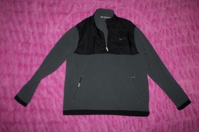 Nike Men's Gray/Black Colorblock Fleece Half-Zip Track Jacket L Pockets