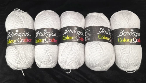 Scheepjes Colour Crafter Yarn #1203 Heerenveen Gray 100g Acrylic Lot of 5 - product listing photo