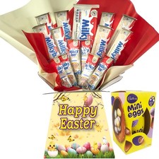 PERSONALISED EASTER MILKYBAR  CHOCOLATE BOUQUET SWEET BOUQUET HAMPER