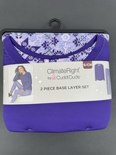 NEW Cuddl Duds 2 piece Set Womens Climate Right Top Legging Pajama Base Layer
