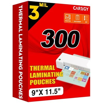 Crystal Clear Laminator Sheets, 300 Pack, 3 Mil, Letter Size