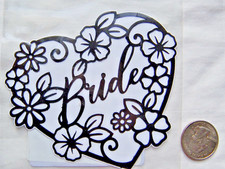 diecut paper piecing heart BRIDE wedding flowers swirl script