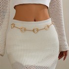 Women's Retro Face Crescent Heart Waist Chain Alloy Sunflower Chain Body Chain