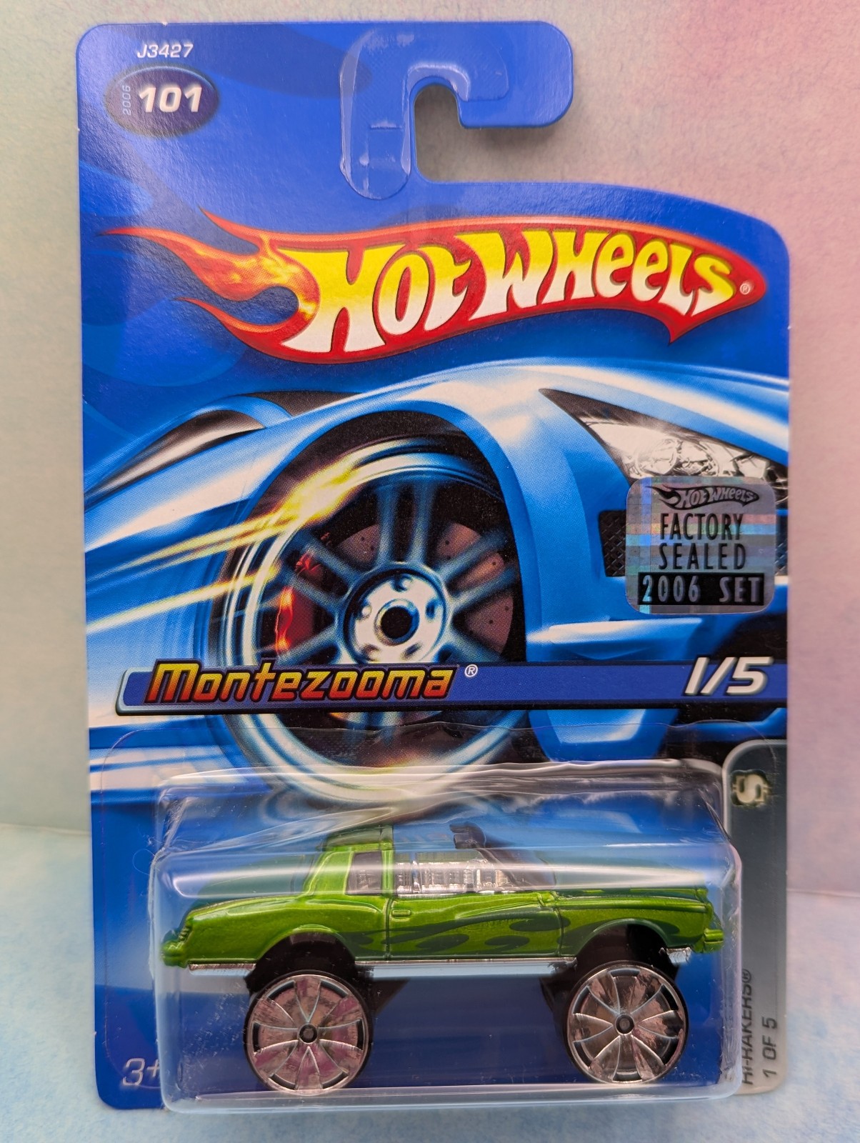 2006 Hot Wheels MONTEZOOMA #101∞ green;BLINGS☆HI-RAKERS☆Factory Hologram