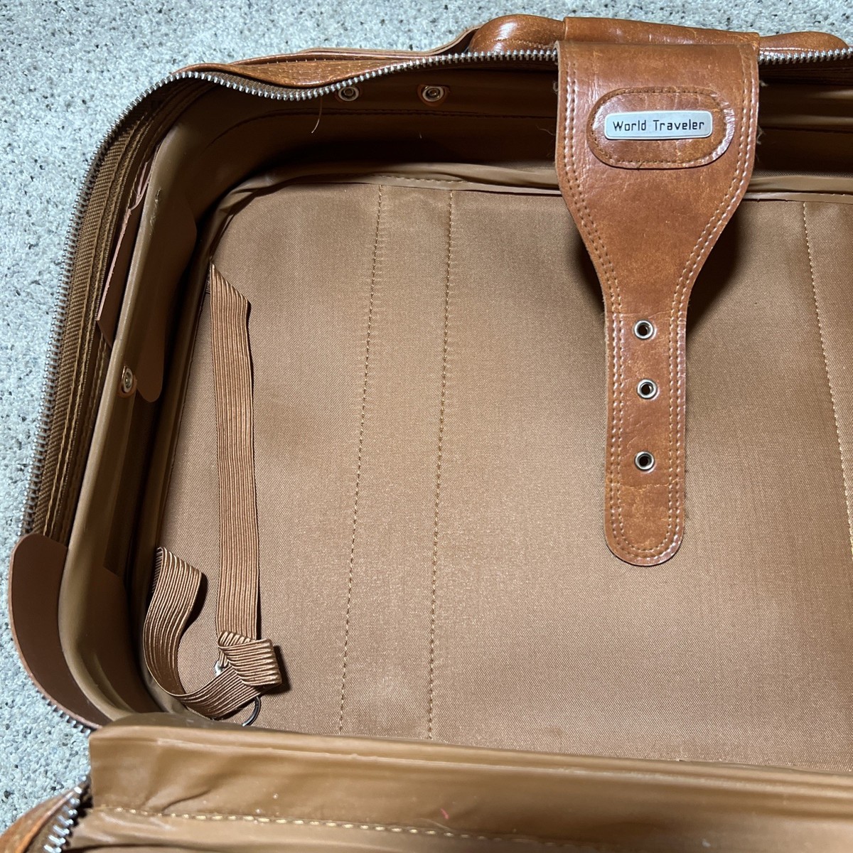 Vintage World Traveler Carry On 80s 90s Faux Leather Luggage Bag