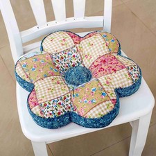 Flower Shaped Chair Pad Farmhouse Floral Print Chair Seat Cushion Pad Soft Co...