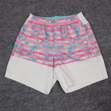 Bird Dogs Shorts Men's Medium White Boomstick Hawaiian Lined Performance Nylon