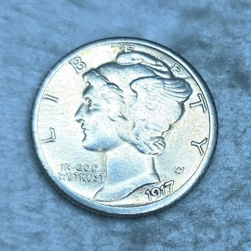 1917 Mercury Dime 10C Silver Circulated US Coin Business Strike Uncertified