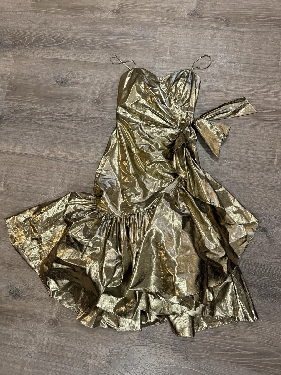 gold lame dress 80s Lamé Original Vintage Dresses for Women for sale OCT22_FLASH