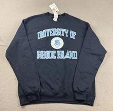 University Rhode Island Sweatshirt Mens Large Blue Long Sleeves NCAA Rams NWT