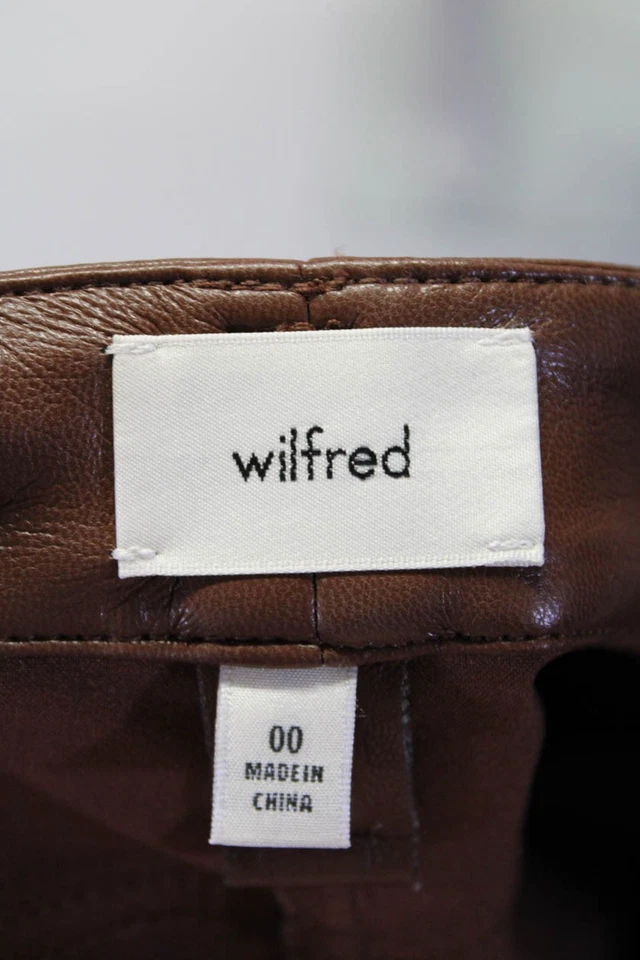 Wilfred Womens Faux Leather Mini Skirt Chocolate Brown Size 00 - Image 4 of 4