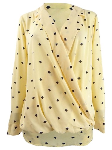 Alfani Women's Printed Draped Top Yellow Size 1X main image 1