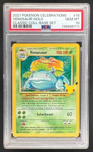 2021 Pokemon Sword & Shield Celebrations Classic 15 Venusaur Holo PSA 10 5711