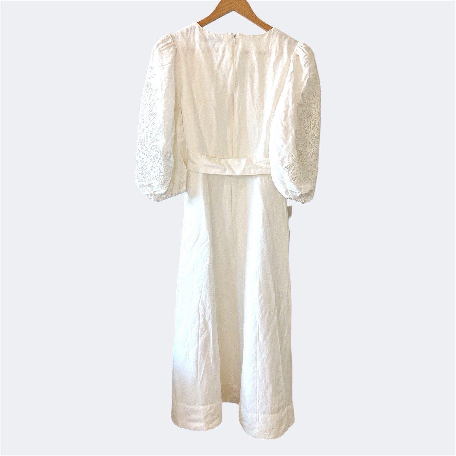 Forever New Delphi Lace Trim Midi Dress S / AU 8 / US 4 Linen Coastal Summer image 5