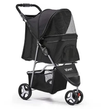 NNEDSZ 3 Wheel Pet Stroller - Black