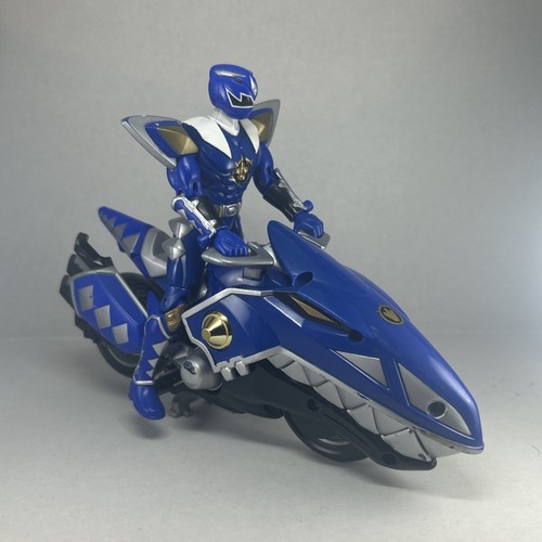 Power Rangers Dino Thunder Blue Ranger And Raptor Cycle W/ Figure ...