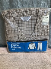 Vintage Sear Men s Perma Prest Flannel Pajamas XL Made in Hong Kong