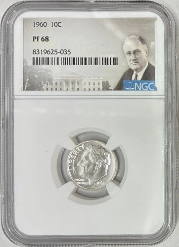 1960 Proof Silver Roosevelt Dime, NGC PF-68