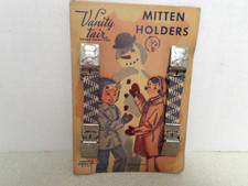VINTAGE VANITY FAIR COAT MITTEN HOLDER 1950, MARCUS  WIESEN NY SNOWMAN CHILDREN