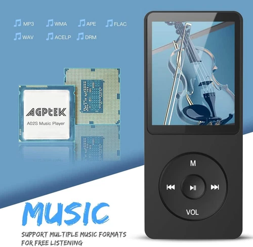 AGPTEK A02S 16GB MP3 Player, 70 Hours Playback Lossless Sound 16GB, Black - Picture 3 of 8