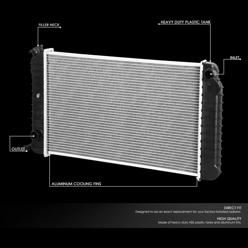 适用于 1982 - 1993 雪佛兰 S10 GMC S15 Jimmy MT 散热器 OE 风格铝芯 744 — 第 2/4 张图片