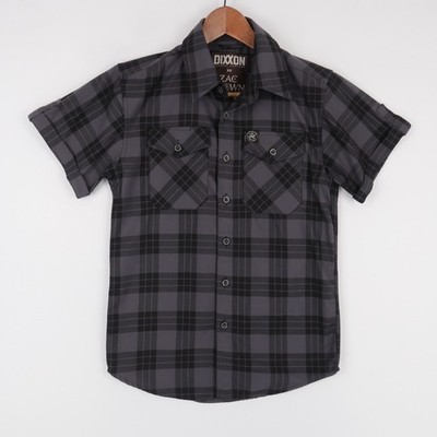 Dixxon Zac Brown Band Shirt Mens XS Gray Plaid Short Sleeve Button Up Flannel
