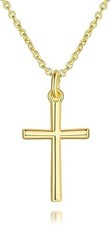 14K Gold Cross Necklaces for Women Gold Cross Chain Minimalist Cross Pendant Sma