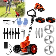 Electric Cordless Grass String Trimmer Lawn Edger Weed Wacker Cutter + 2 Battery