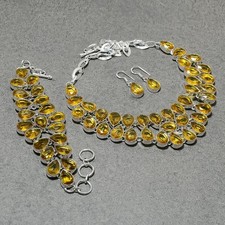 Ensemble bijoux collier design ancien fait main pierre précieuse en forme de ...