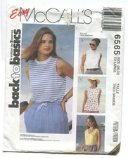 McCall's 6565 Misses' Tops for Stretch Knits SZ 20-22 UNCUT 1993