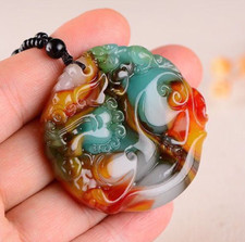 Natural Jade Pixiu Pendant H-carved Jewelry Men  Women Lucky Amulet