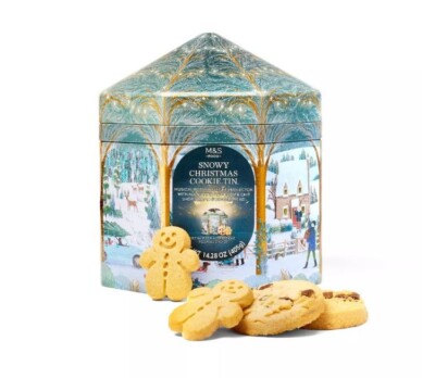 Marks And Spencer M&S Snowy Night Cookie Tin Light Projector 14.28
