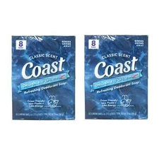 Coast Refreshing Deodorant Soap Bar - 8 Bars (pack of 2) 16 TOTAL