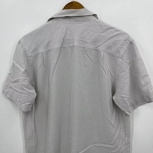 Quiksilver Short Sleeve Button Shirt Men's M White Check Print Retro Y2K Beach - Picture 7 of 9