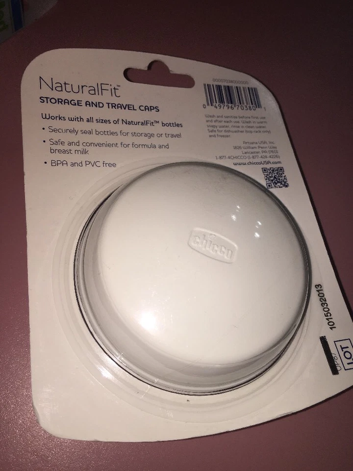 Chicco Natural Fit 2 pack Storage & Travel Caps/Lids Fits all NaturalFit Bottles - Image 2 of 3